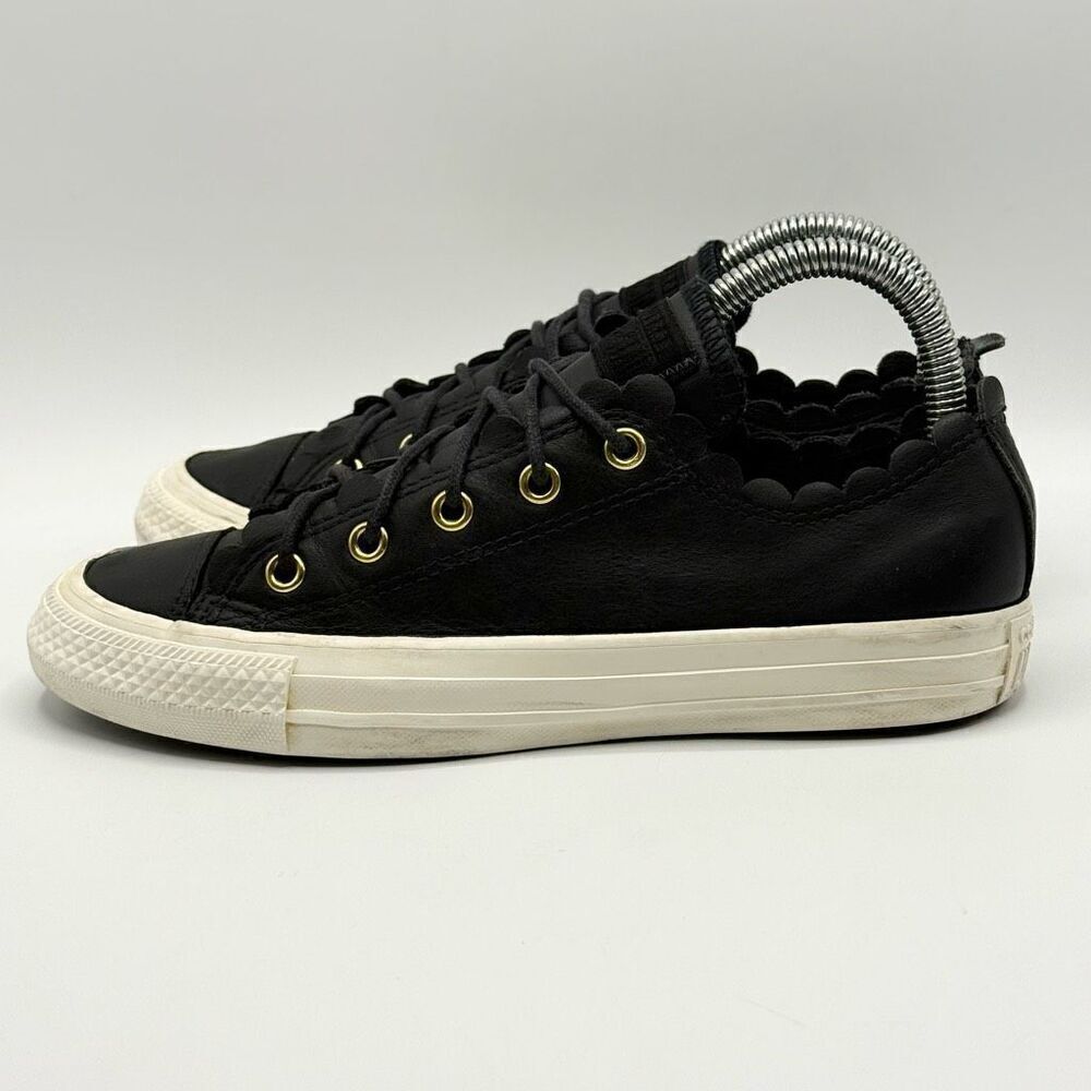 Converse CTAS Ox Frilly Thrills Black Gold Egret Lace Up Women's Shoe US Size 6 - Picture 5 of 12